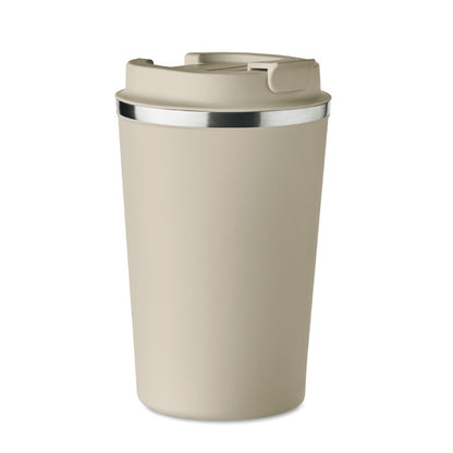 Vaso beige de acero inoxidable de doble pared