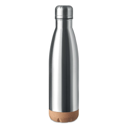 Botella de acero inox. con base de corcho