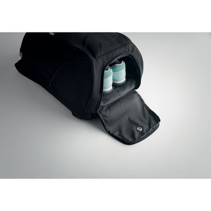 Compartimento para zapatillas de deporte de mochila negra deportiva