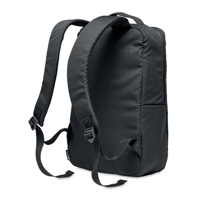 Parte trasera de mochila con espalda y asas acolchadas y hebillas de plástico