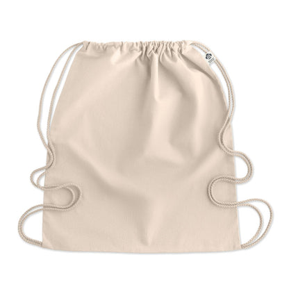 Mochila de algodón orgánico con cierre de cordones