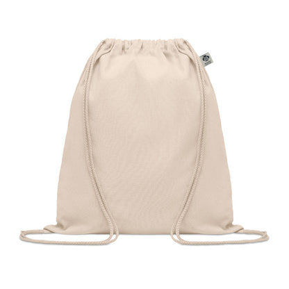 Mochila de cordones de algodón orgánico color natural