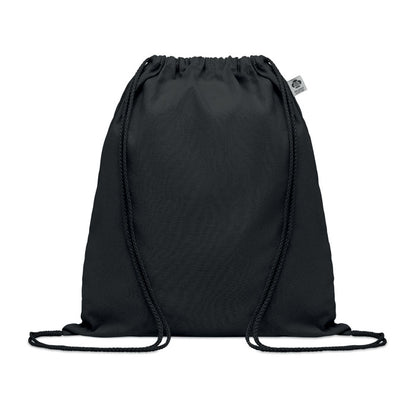 Mochila de cordones de algodón orgánico negra