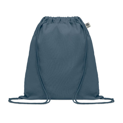 Mochila de cordones de algodón orgánico azul