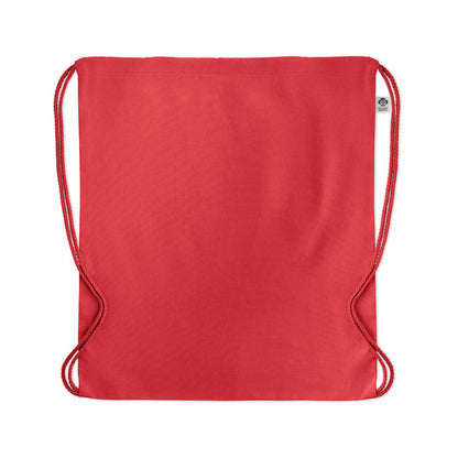 Bolsa con cierre de cordones roja de algodón orgánico
