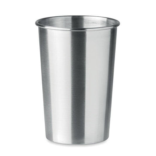 Vaso de acero inoxidable de 350 ml con acabado mate y diseño sencillo, ideal para bebidas.