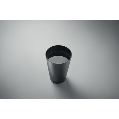 Vista superior de vaso de PP negro