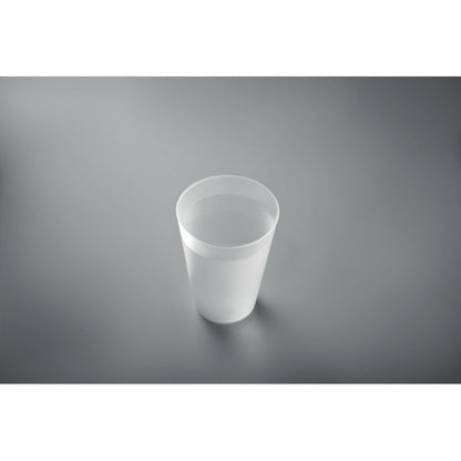 Vista superior de vaso de PP