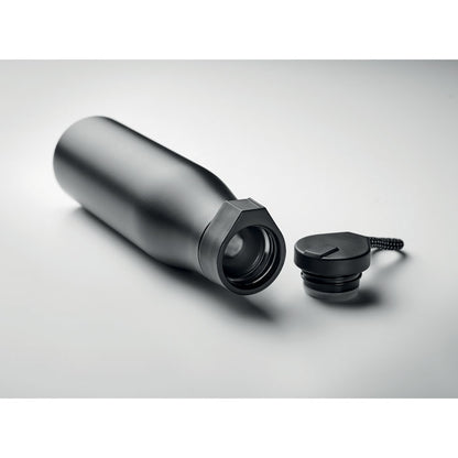 Bidón negro de acero inoxidable con tapa antiperdida