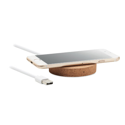 Cargador sin cables de corcho para teléfono móvil