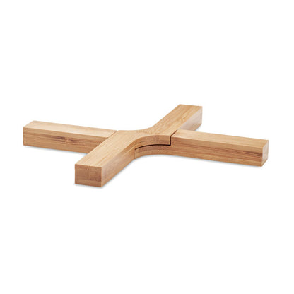 Protector de mesa de madera en cruz