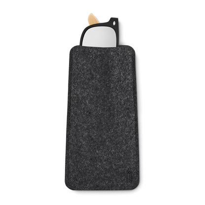 Funda gris de fieltro para gafas de sol 