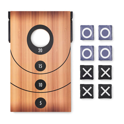 Juego de lanzamiento en tablero de madera para exterior