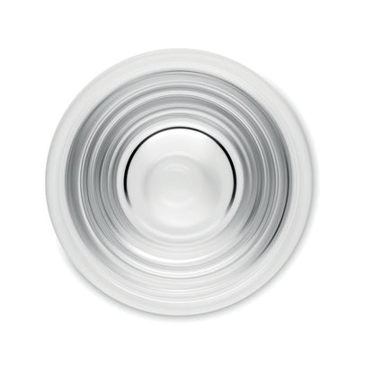 Vista inferior de vaso de cristal