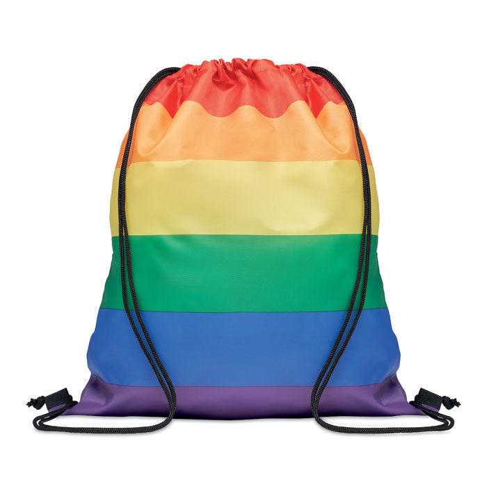 BOW - Bolsa cuerdas rainbow de RPET - Regalos Corporativos Personalizados · Clap Comunicacion