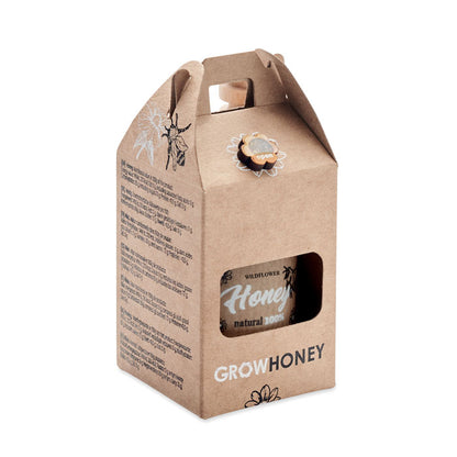 Caja de cartón impresa con bote de miel