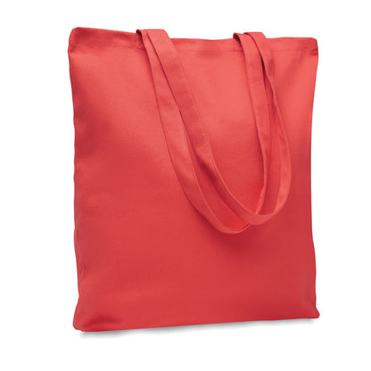 Bolsa de la compra roja de algodón canvas con asas largas 