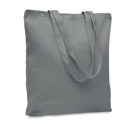 Bolsa de la compra gris de algodón canvas con asas largas 