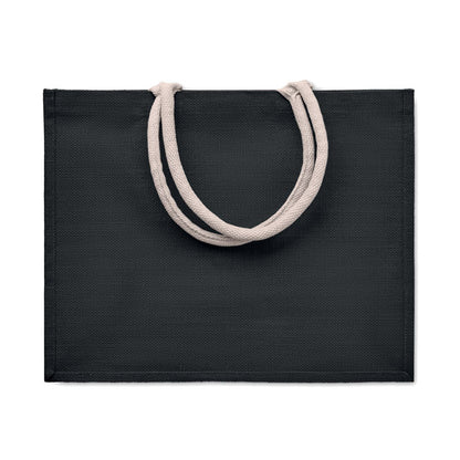 Bolsa de la compra de yute ecológico negra