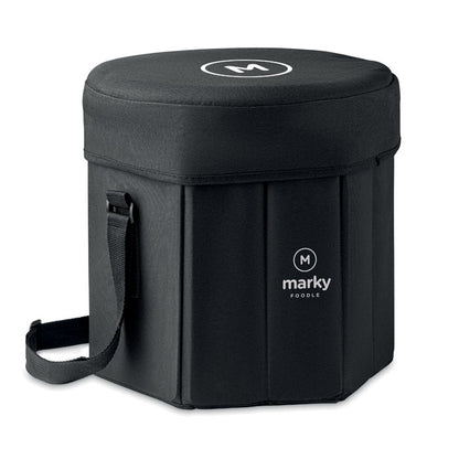 Nevera portátil negra personalizada con logotipo