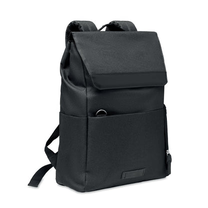 Mochila negra para portátil con bolsillo delantero 