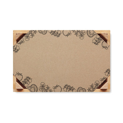 Vista superior de caja de madera para huerto de tomates