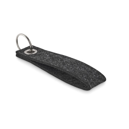 Llavero de fieltro gris rectangular
