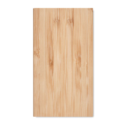 Vista superior de power bank solar de madera