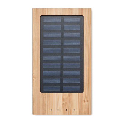 Vista superior paneles solares de power bank de madera
