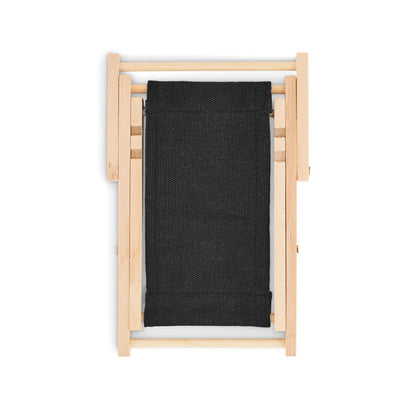 Soporte de móvil con forma de silla tumbona negra de madera plegada