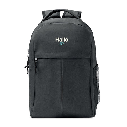 Mochila jaspeada con bolsillo exterior con cremallera personalizada con logotipo en parte superior