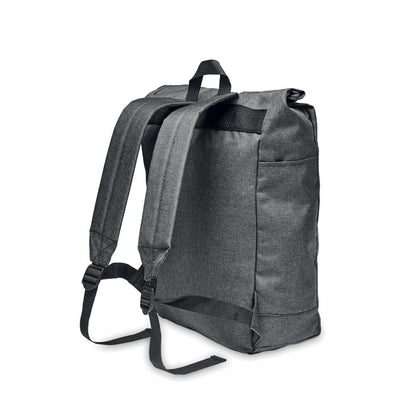 Asas ajustables de mochila de poliéster negro con cierre enrrollable