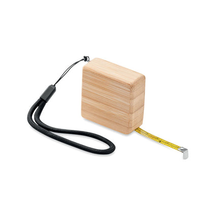 Flexómetro cuadrado en madera de bambúVist