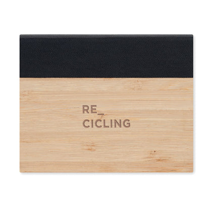Set de notas con tapas de madera personalizado con logotipo