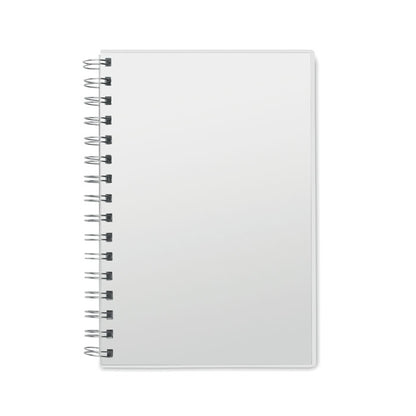 Libreta blanca con espiral con tapa de RPET