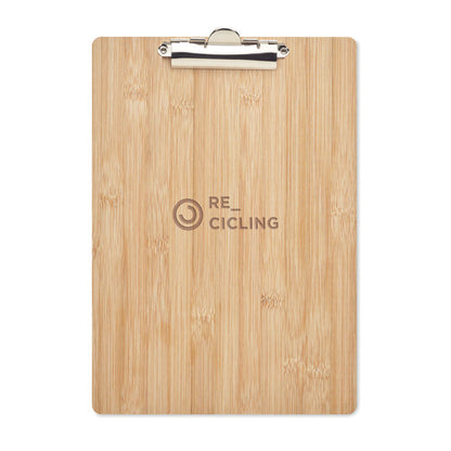Porta papeles de madera de bambú con logo impreso