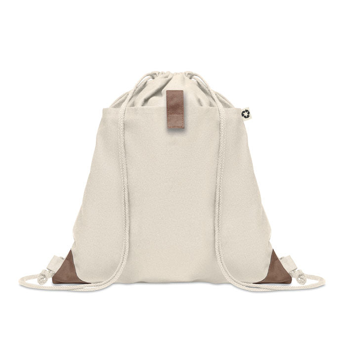 PANDA BAG en color natural con detalles marrones, bolsa de cuerdas ecológica ideal para playa, compras o merchandising sostenible.