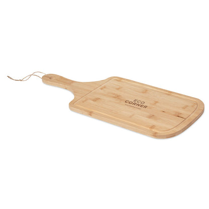 Tabla de cocina sostenible en bambú de forma rectangular