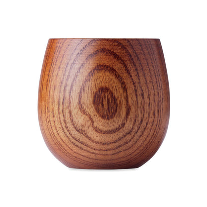 Vista frontal de vaso de madera de roble marrón oscuro