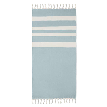 Toalla pareo azul con flechos y rayas blancas