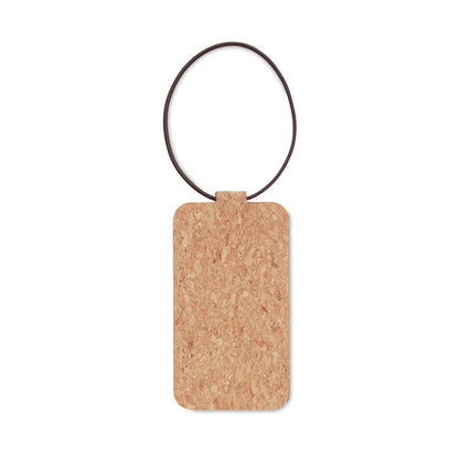 Etiqueta para maletas de corcho rectangular