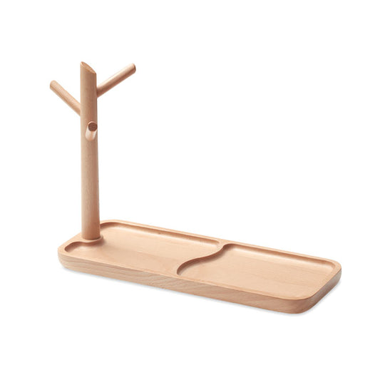 Bandeja organizadora de madera para llaves y collares
