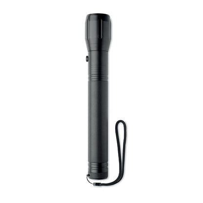 Linterna de metal negra con luz LED