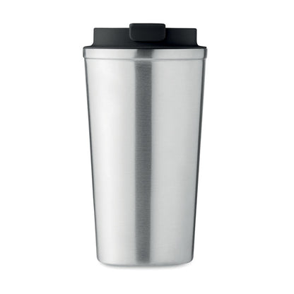 Vaso de acero con tapadera negra antifugas