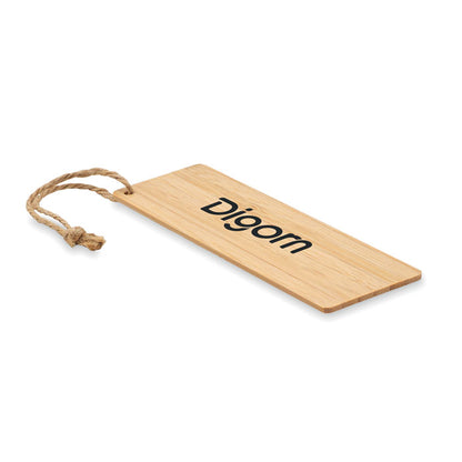  Marcapáginas de bambú con cordón de yute con logo