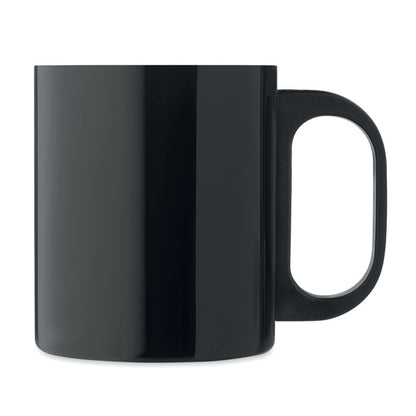 Taza de acero inox negra con asa negra