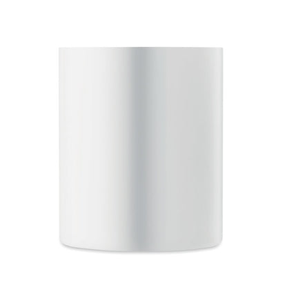 Taza de acero inox blanca con asa negra