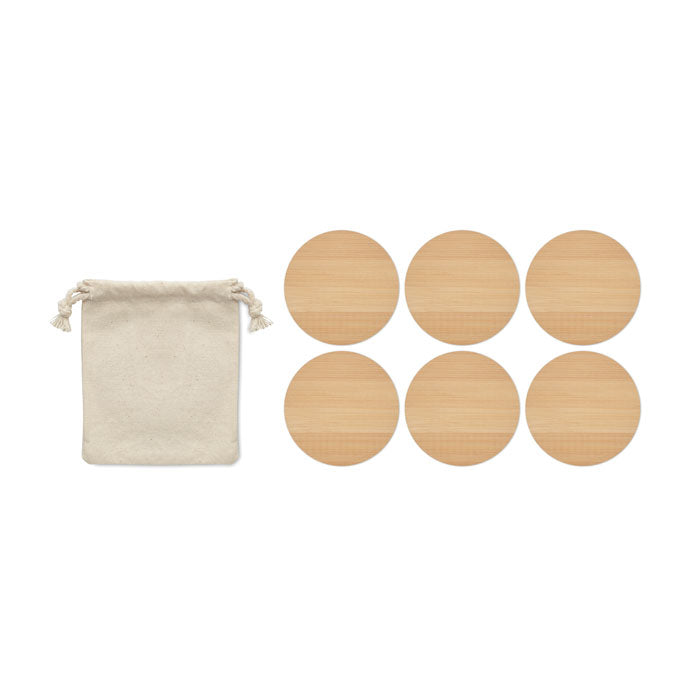BAYIN SET - Juego de 6 posavasos de bambú