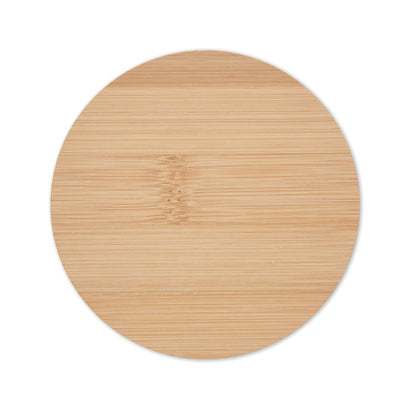 Vista superior de posavasos de madera de bambú