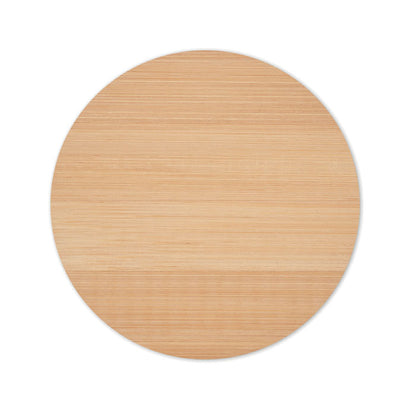 Vista inferior de posavasos de madera de bambú